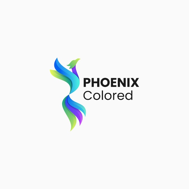 Vector Logo Illustration Phoenix Gradient Colorful Style