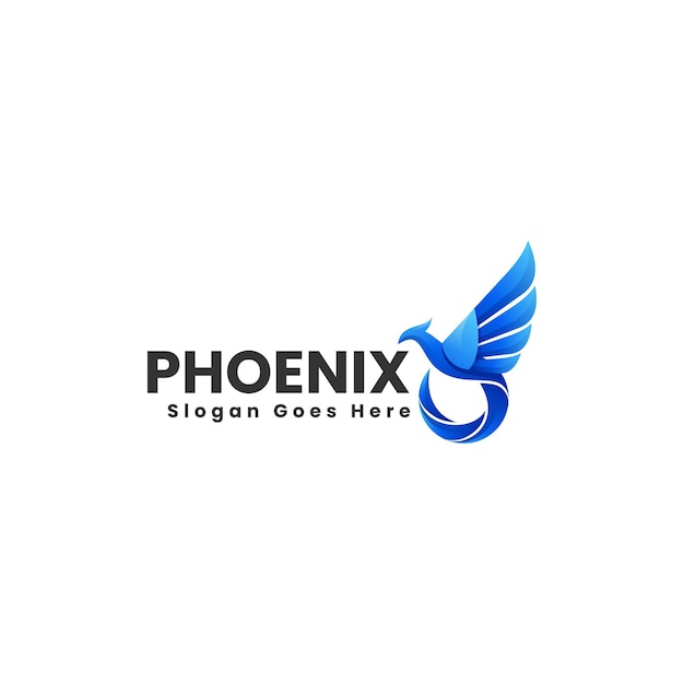 vector logo illustration phoenix gradient colorful style