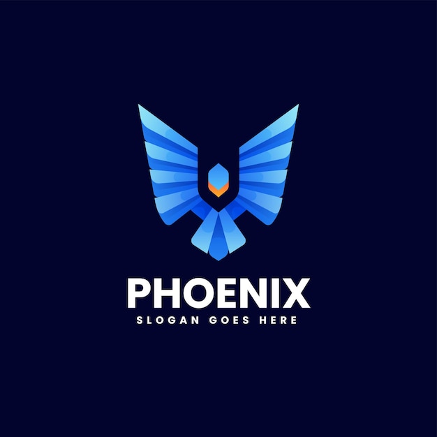 Vettore illustrazione di logo di vettore stile variopinto di gradiente di phoenix