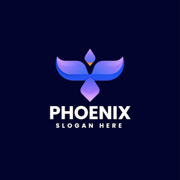 Vector Logo Illustration Phoenix Gradient Colorful Style