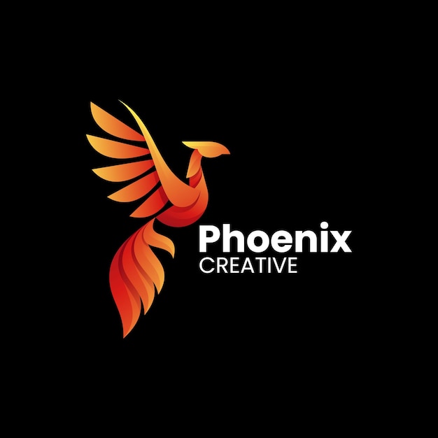 Vector Logo Illustration Phoenix Gradient Colorful Style