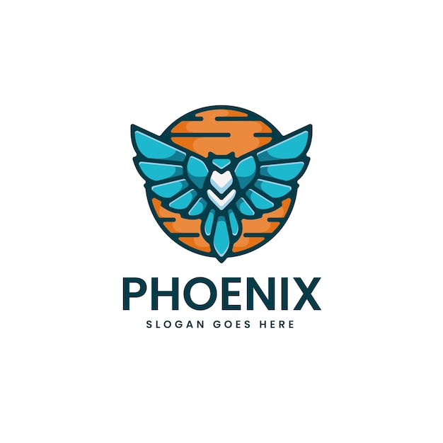 Vector Logo Illustration Phoenix Simple Mascot Style