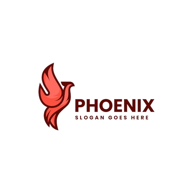 Vettore illustrazione vettoriale del logo phoenix simple mascot style