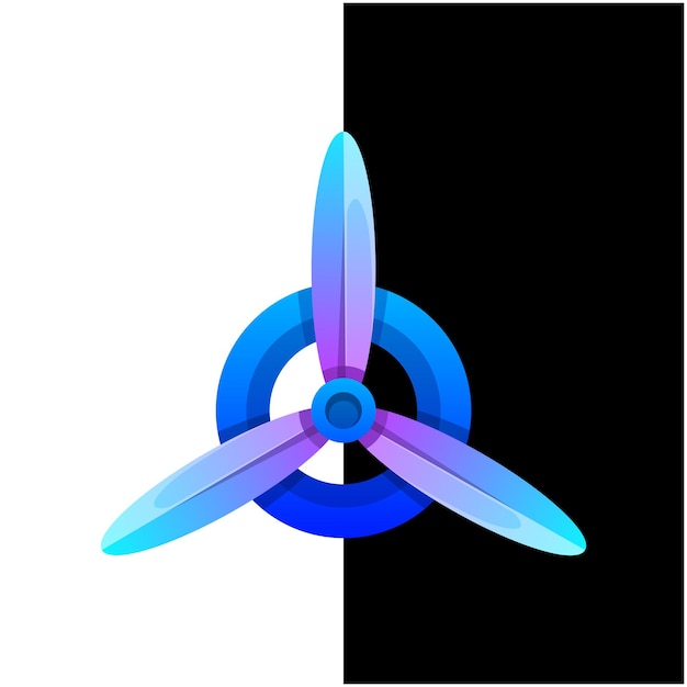 Vector logo illustration plane gradient colorful style