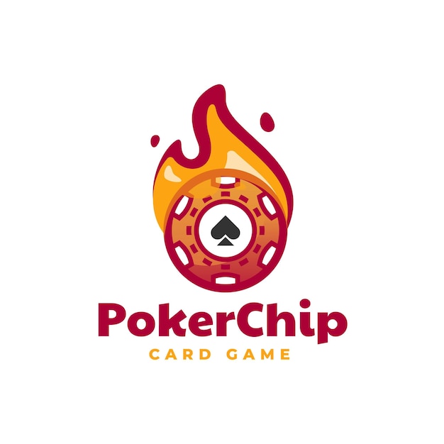 Vector logo illustration poker chip simple mascot style