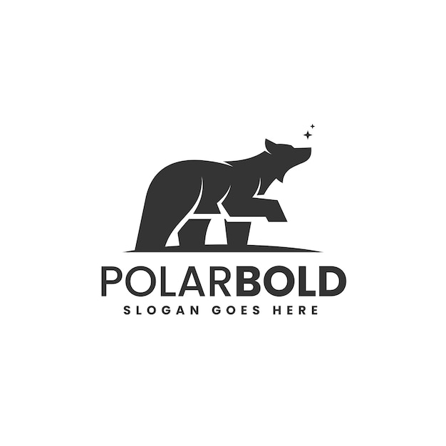 Illustrazione del logo vettoriale stile silhouette dell'orso polare