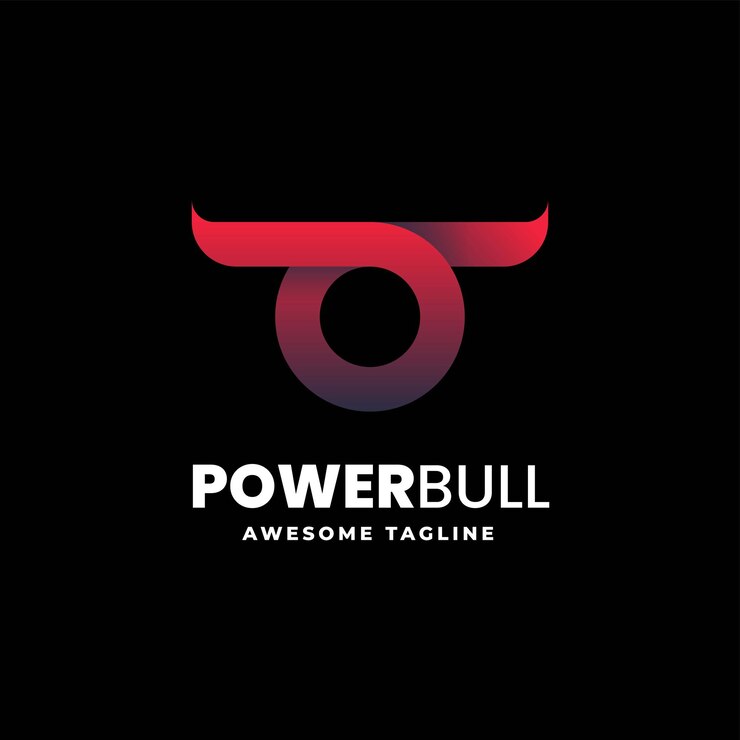Vector logo illustration power bull gradient colorful style Premium Vector