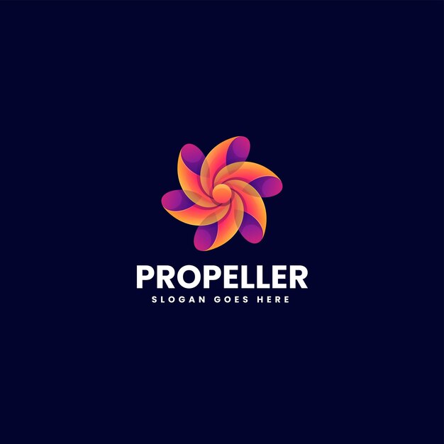 Vector logo illustration propeller gradient colorful style