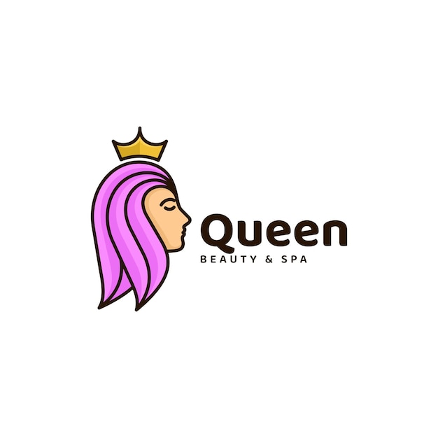 Vector Logo Illustration Queen Simple Mascot Style