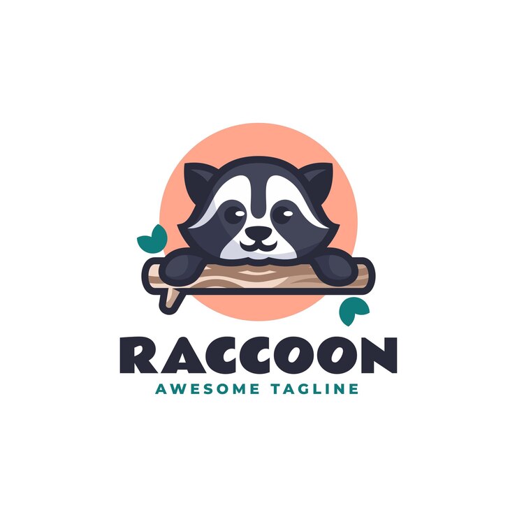 Vector logo illustration red panda simple mascot style Premium Vector