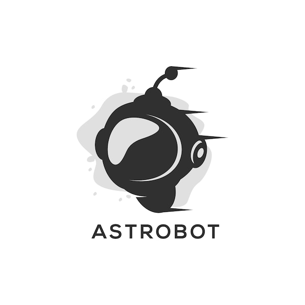 Vector Logo Illustration Robot Silhouette Style