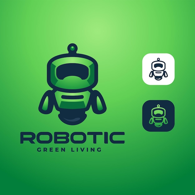 Vettore illustrazione vettoriale del logo robotic simple mascot style.