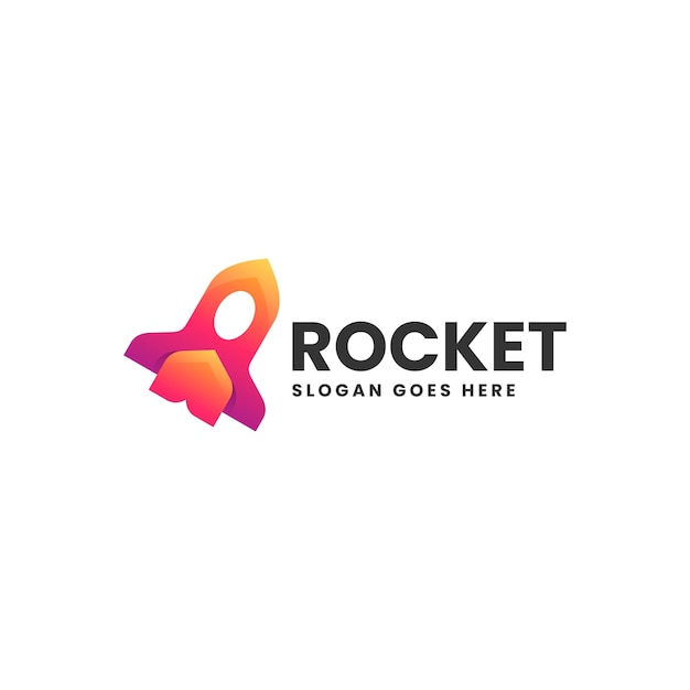 Vector vector logo illustration rocket gradient colorful style