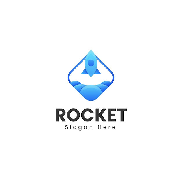 Векторная иллюстрация логотипа Rocket Gradient Colorful Style