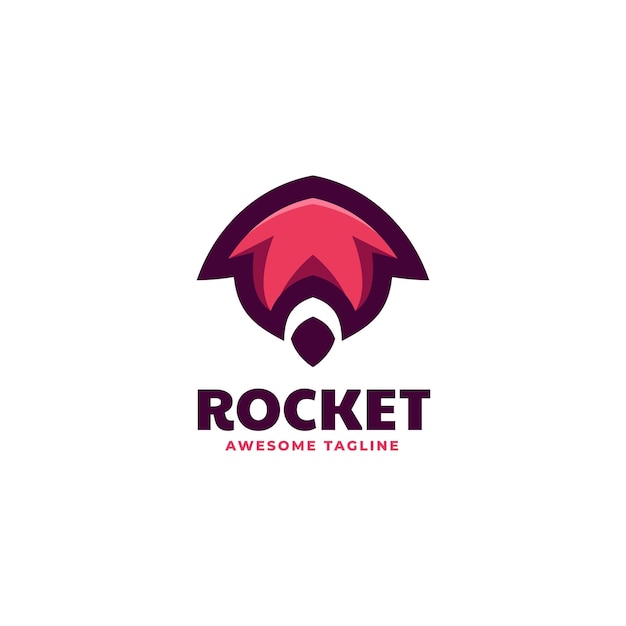 Vector Logo Illustration Rocket Simple Mascot Style