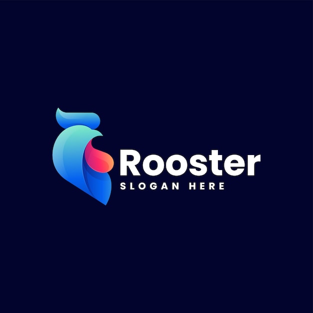 Vector logo illustration rooster gradient colorful style