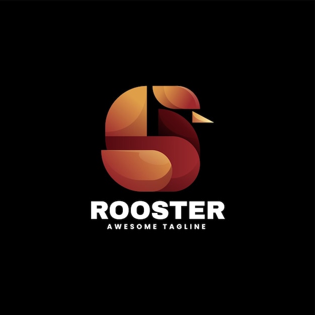 Vector vector logo illustration rooster gradient colorful style