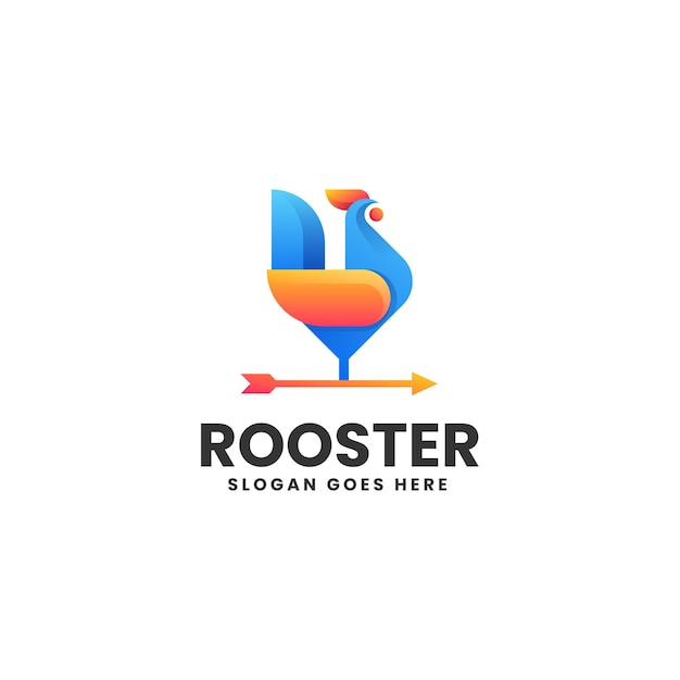 Vector vector logo illustration rooster gradient colorful style