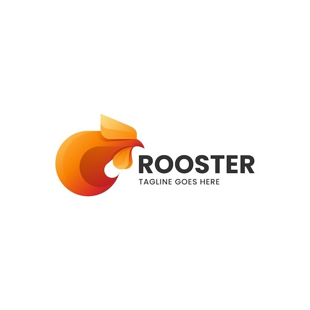 Vector Logo Illustration Rooster Gradient Colorful Style