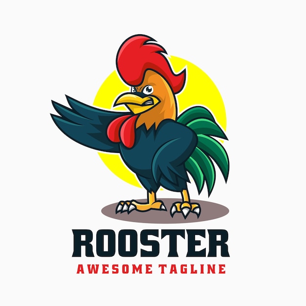 Vector vector logo illustration rooster mascot cartoon style