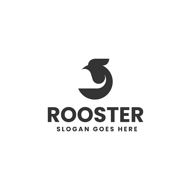 Vector vector logo illustration rooster pose vintage style