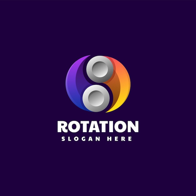 Vector logo illustration rotation gradient colorful style