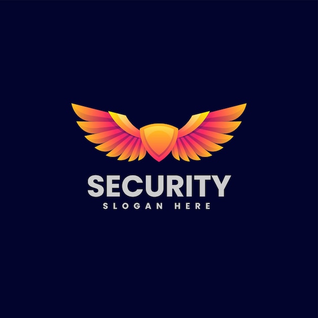 Векторная Иллюстрация Логотипа Безопасности Градиентом Красочный Стиль