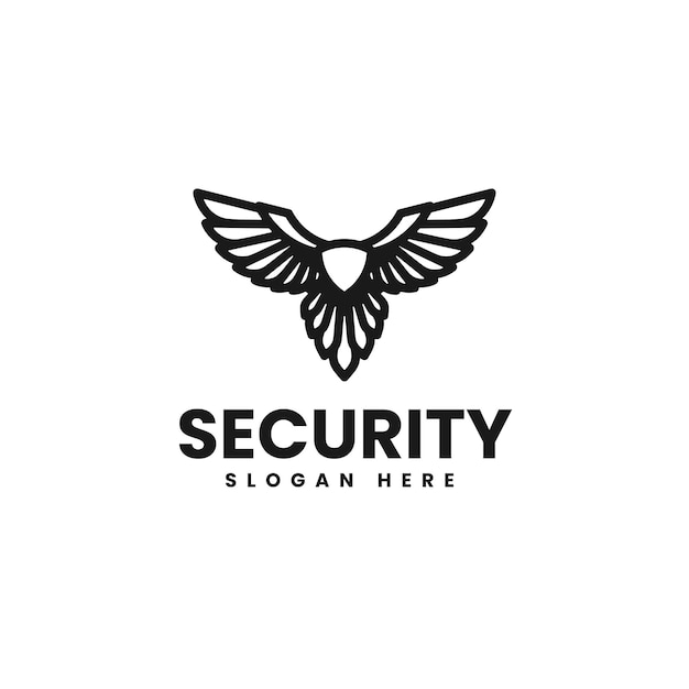 Vector Logo Illustration Security Line Art Style