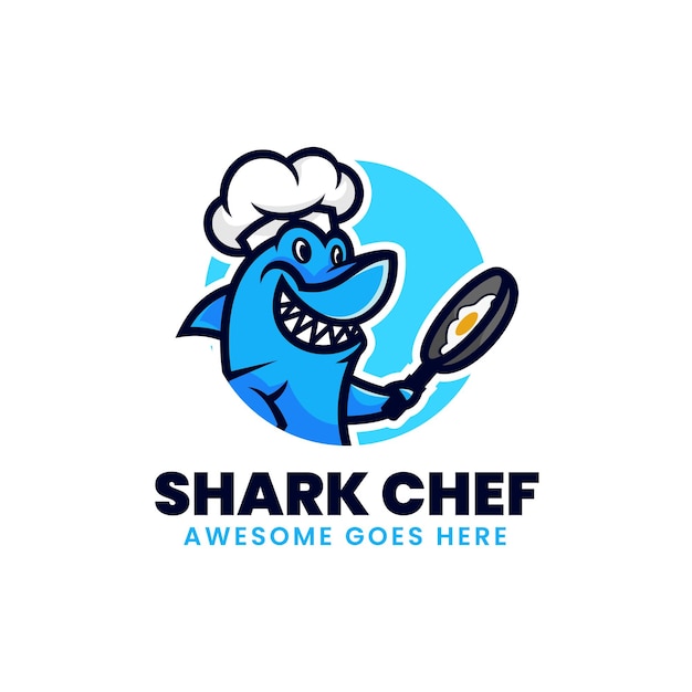 Vector logo illustration shark mascot cartoon style