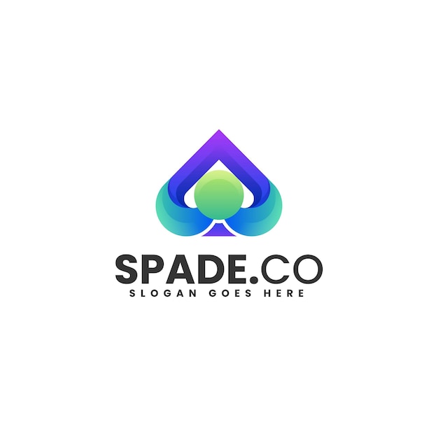 Vector Logo Illustration Spade Gradient Colorful Style