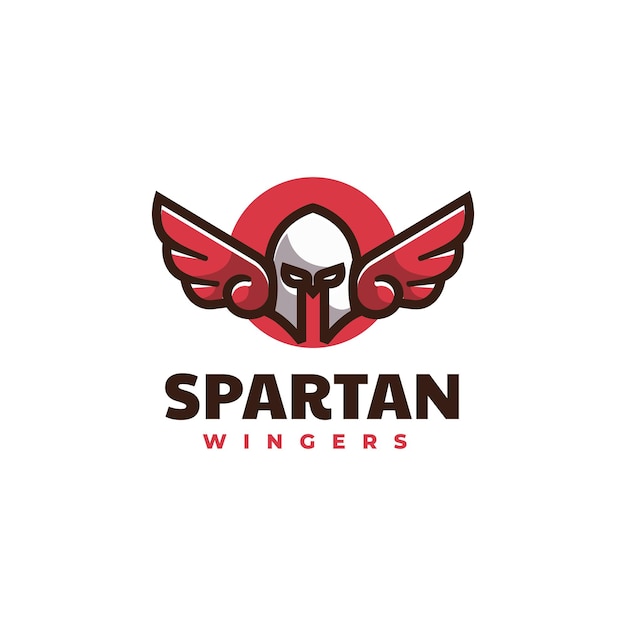 Illustrazione logo vettoriale stile mascotte semplice spartano