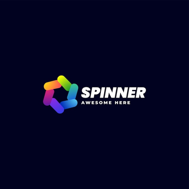 Vector logo illustrazione spinner gradiente stile colorato