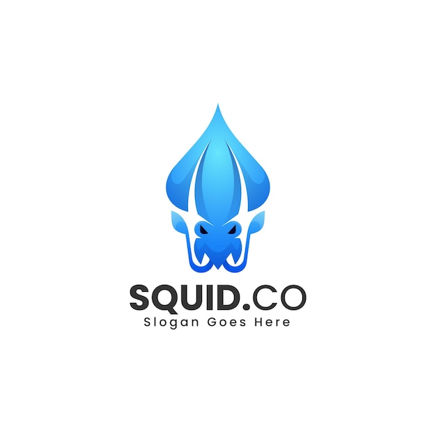 Vector Logo Illustration Squid Gradient Colorful Style