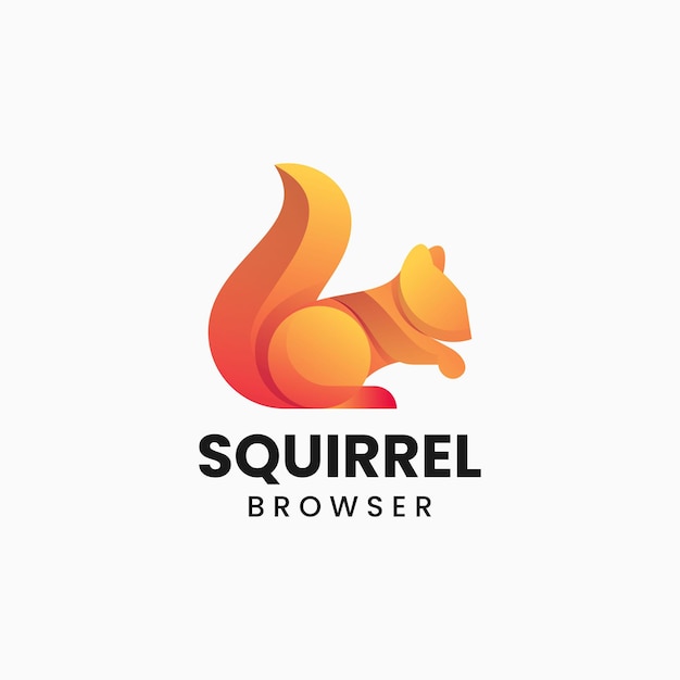 Vector vector logo illustration squirrel gradient colorful style