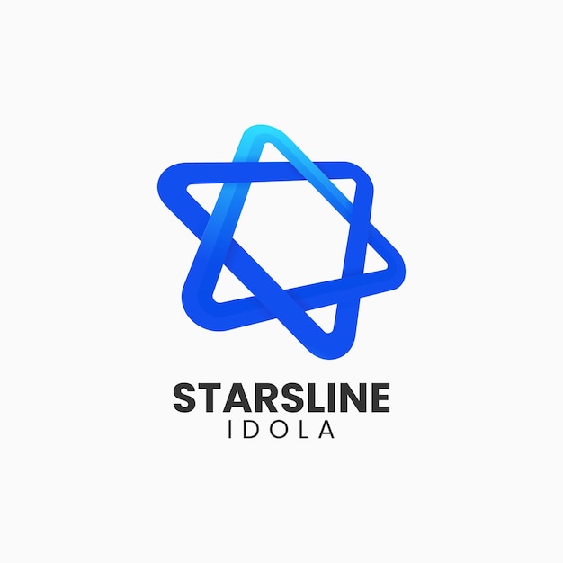 Vector Logo Illustration Star Line Gradient Line Art Style