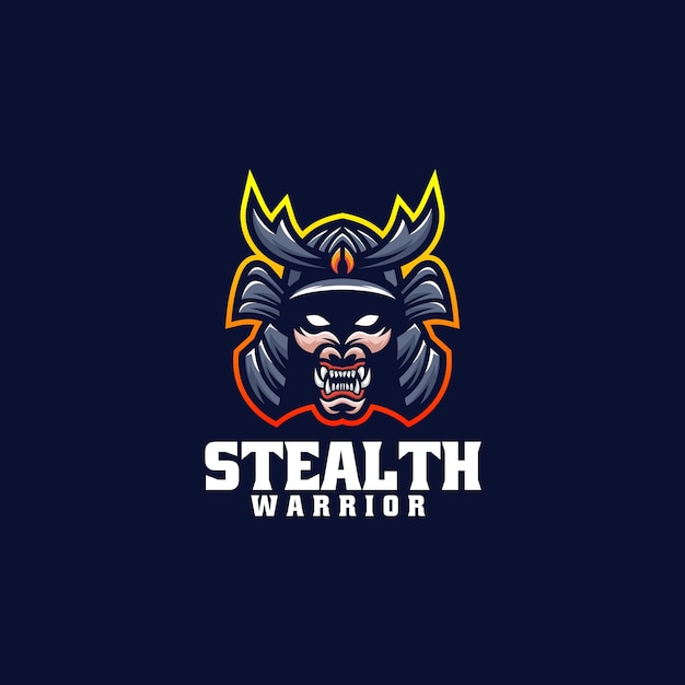 Vector logo illustration stealth warrior e sport e sport style