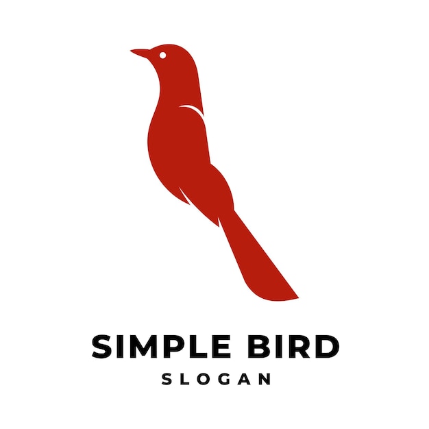 Vector Logo Illustration Stone Magpie Silhouette Style.