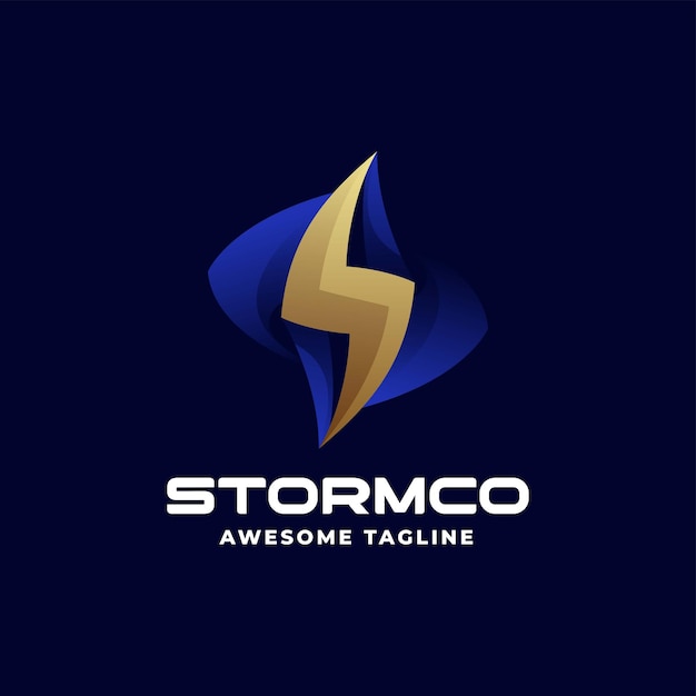 Vector vector logo illustration storm gradient colorful style