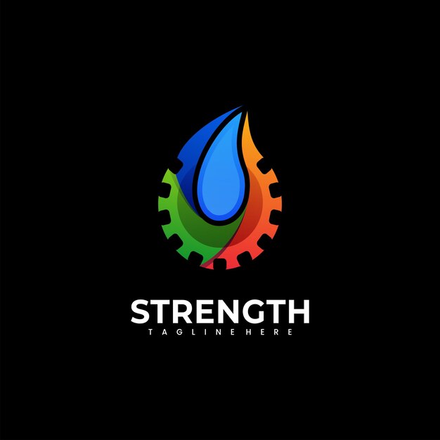 Vector vector logo illustration strength gradient colorful style