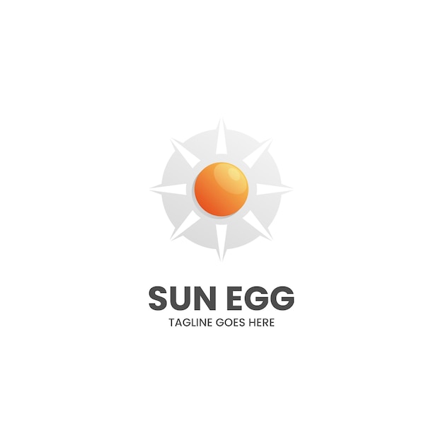 Vector logo illustration sun egg gradient colorful style