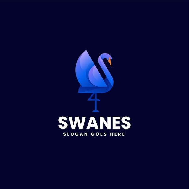 Векторная иллюстрация логотипа Swanes Gradient Colorful Style