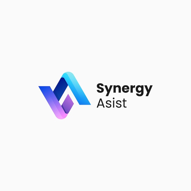 Vector Logo Illustration Synergy Gradient Colorful Style