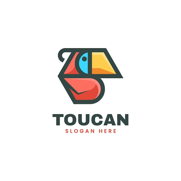 Vector logo illustration toucan simple mascot style