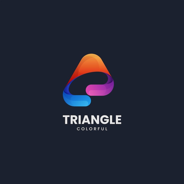 Vector Logo Illustration Triangle Gradient Colorful Style
