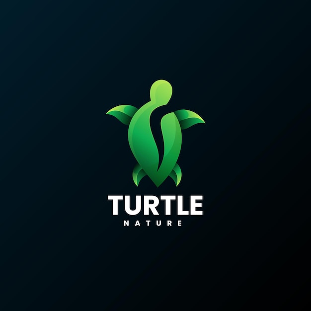 Illustrazione di logo di vettore stile variopinto di gradiente della tartaruga