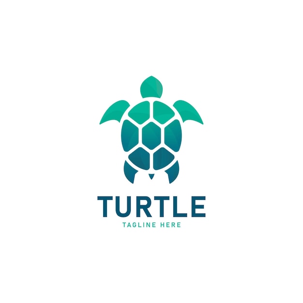 Vector logo illustration turtle gradient colorful style