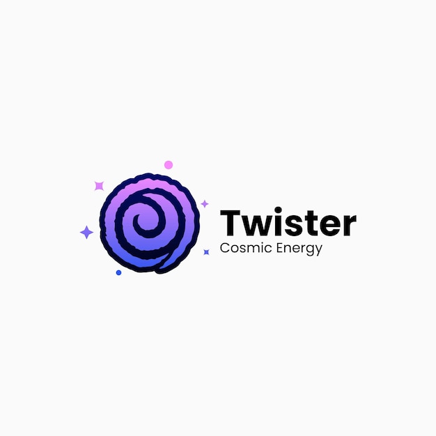 Vector Logo Illustration Twister Gradient Colorful Style