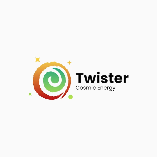 Illustrazione di logo di vettore stile variopinto di gradiente di twister