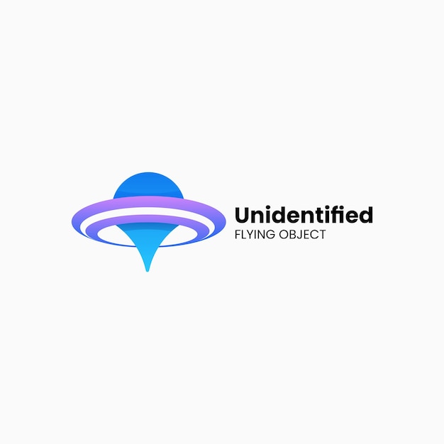 Vector Logo Illustration UFO Gradient Colorful Style