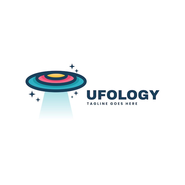 Векторная иллюстрация логотипа Ufology Простой стиль талисмана.